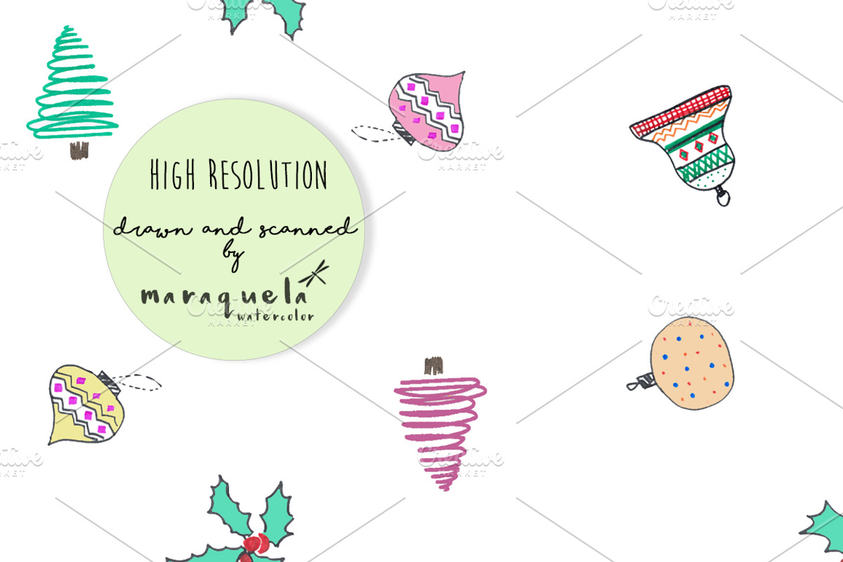 Hand Drawn Christmas Background, an Illustration by MaraquelaStudio (Photo 7 of 7)