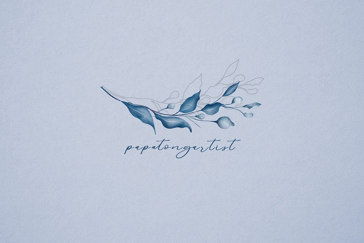 Classic Blue Watercolor Botanical, a Decorative Illustration by Papatongartist (Photo 10 of 10)