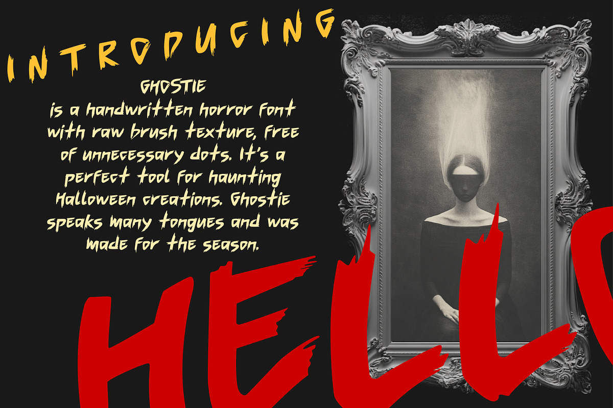 Ghostie Horror Halloween Handwritten, a Blackletter Font by Struvictory.art (Photo 2 of 8)