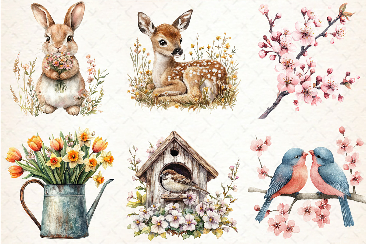 Hello Spring Clipart, an Illustration by Libby Wishes (Photo 3 of 9)