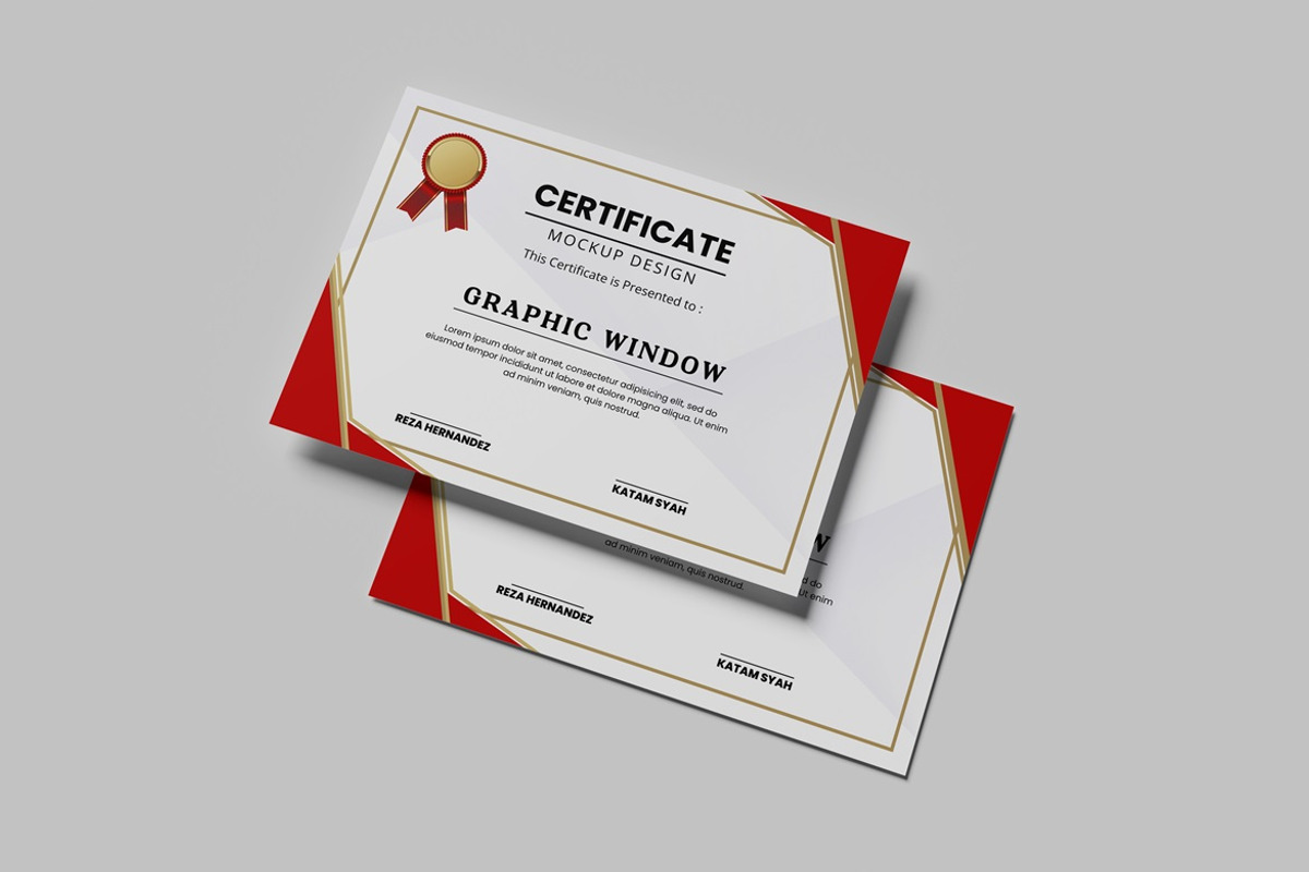 Realistic Certificate Mockup, an Advertising Mockup by GraphicWindow (Photo 4 of 7)
