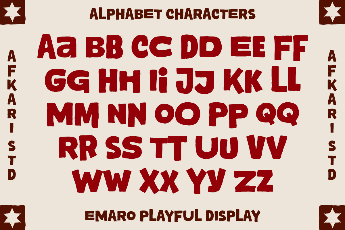 Emaro - Playful Display Font, a Handwritten Font by Afkari Studio (Photo 10 of 11)