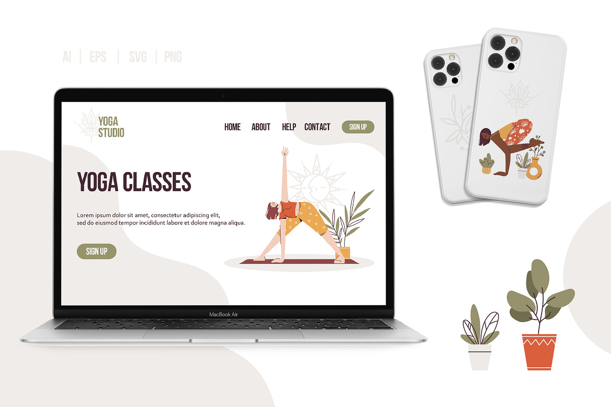 Yoga Time Illustrations set, a Person Illustration by Frizenasya (Photo 9 of 14)
