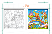Whimsical Cozy Worlds Coloring Pages, a Decorative Illustration by Ink Gallery (Thumbnail 7 of 8)