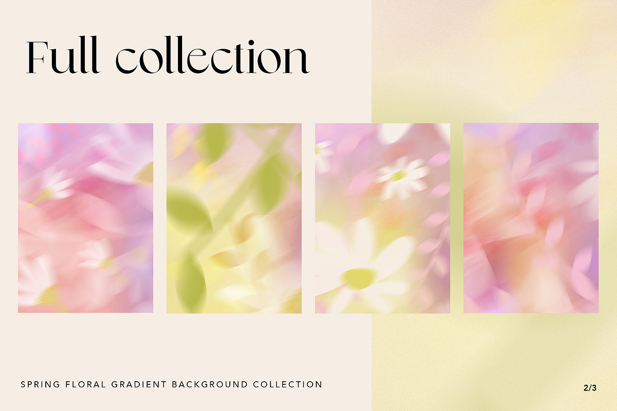 Spring Floral Gradient Backgrounds, a Graphic by novistudio.design