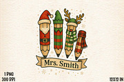 Custom Tecaher Christmas Png, an Illustration by Designworld (Thumbnail 1 of 5)