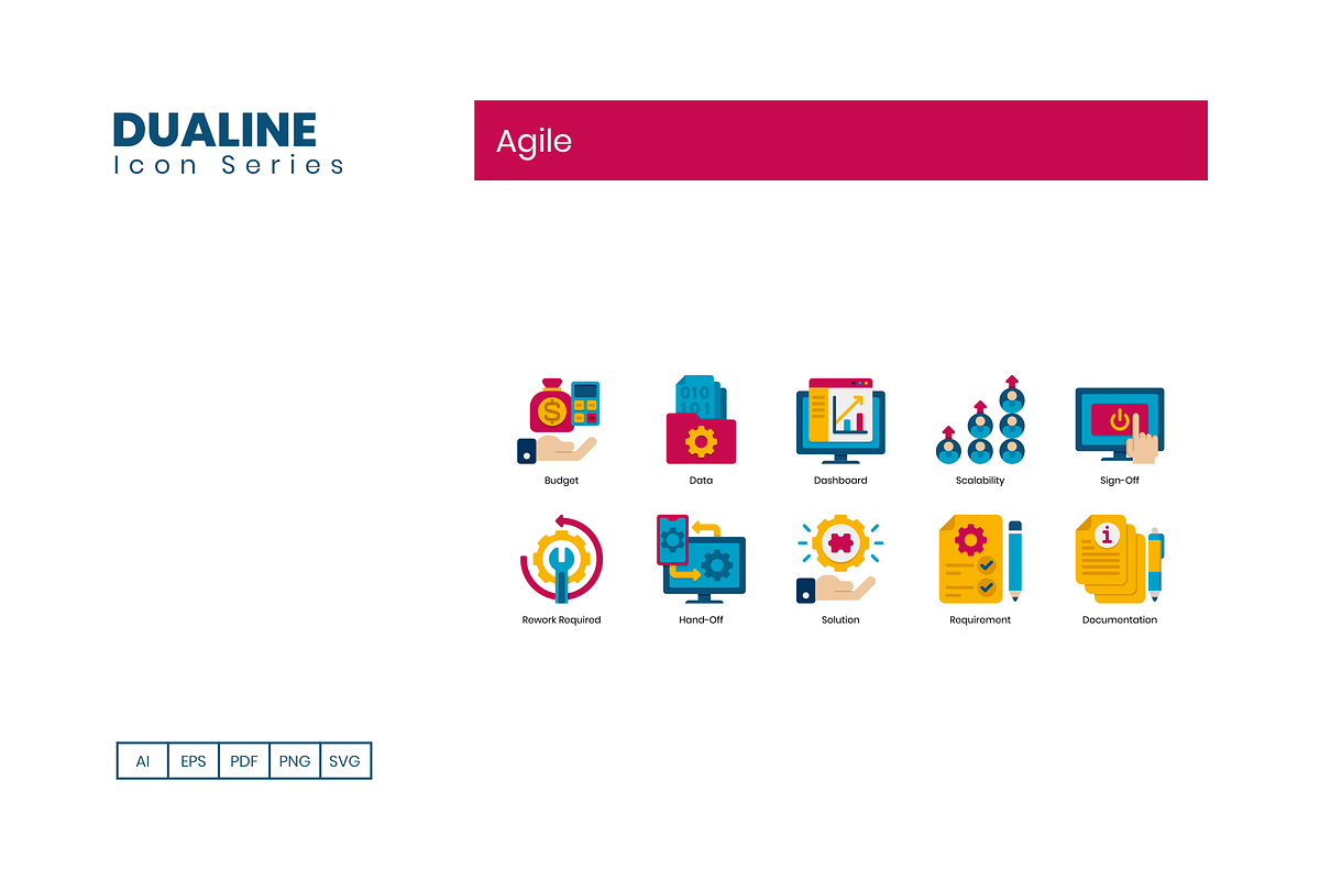 90 Agile Icons | Dualine Flat, an Icon by Flat Icons