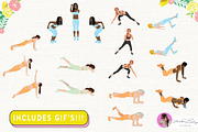 Exercise Fitness Poses Female, a Person Illustration by Lauren Lesley Studio (Thumbnail 4 of 5)
