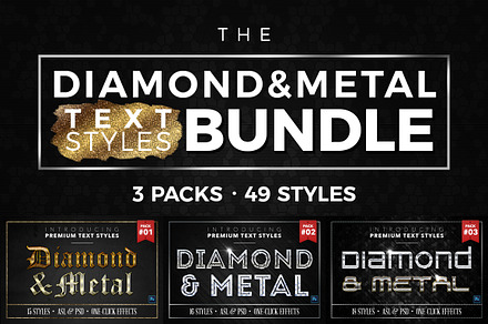 BUNDLE: Diamond & Metal Text Styles