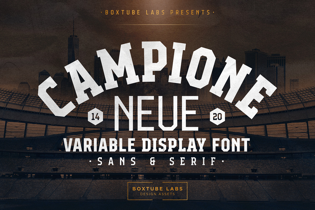 Campione Neue - Display Font, a Slab Serif Font by BoxTube Labs (Photo 1 of 7)
