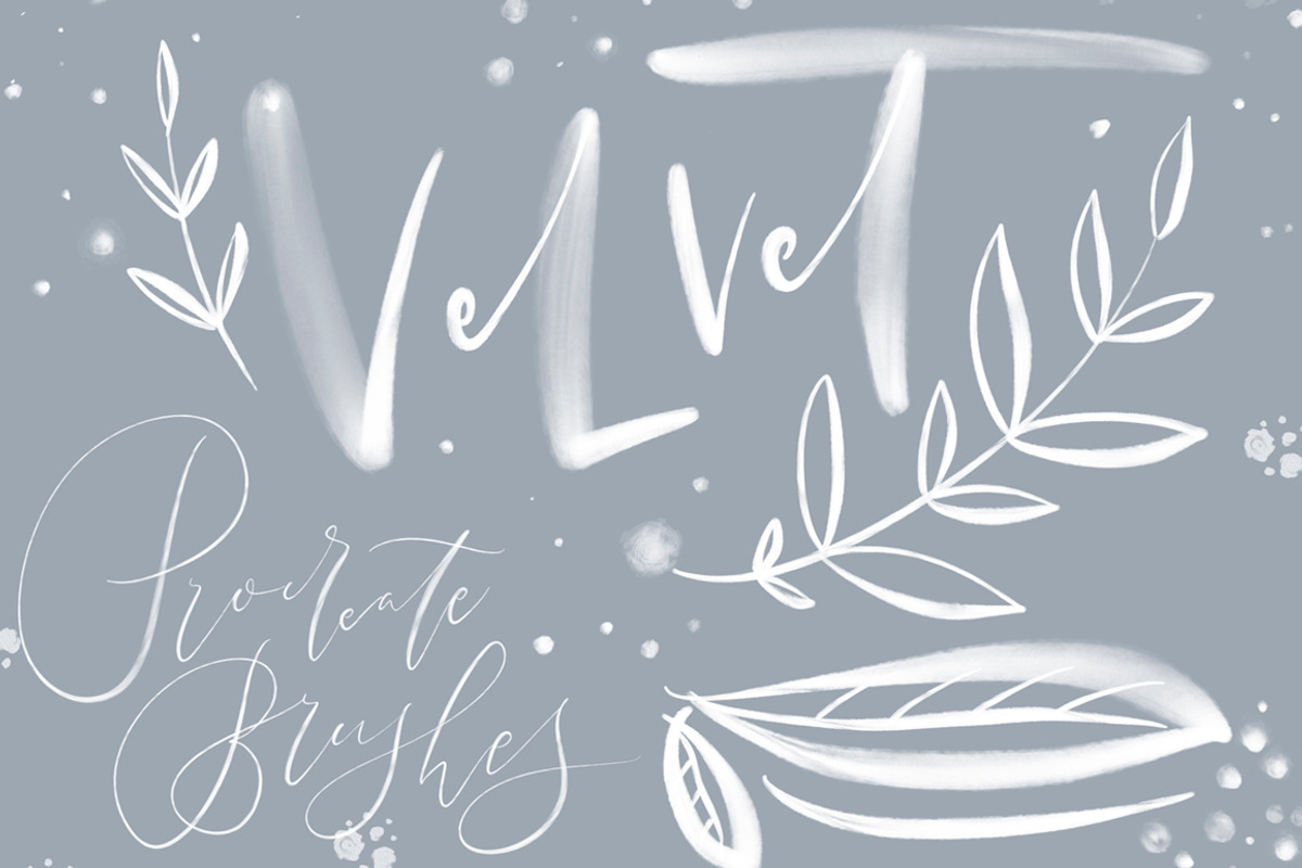 VELVET. LETTERING procreate BRUSHES., a Brush Add-On by Sentimental postman (Photo 1 of 7)