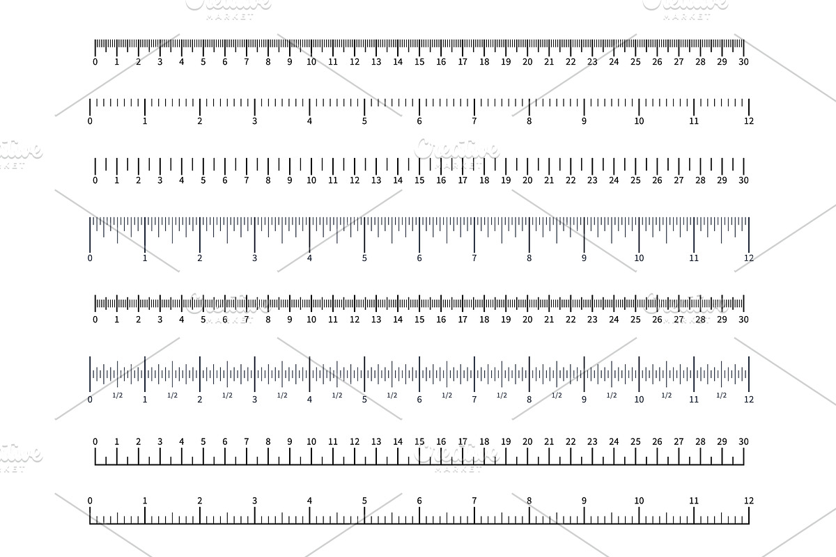 Ruler scales. Different measuring, an Education Illustration by Vectorbuum