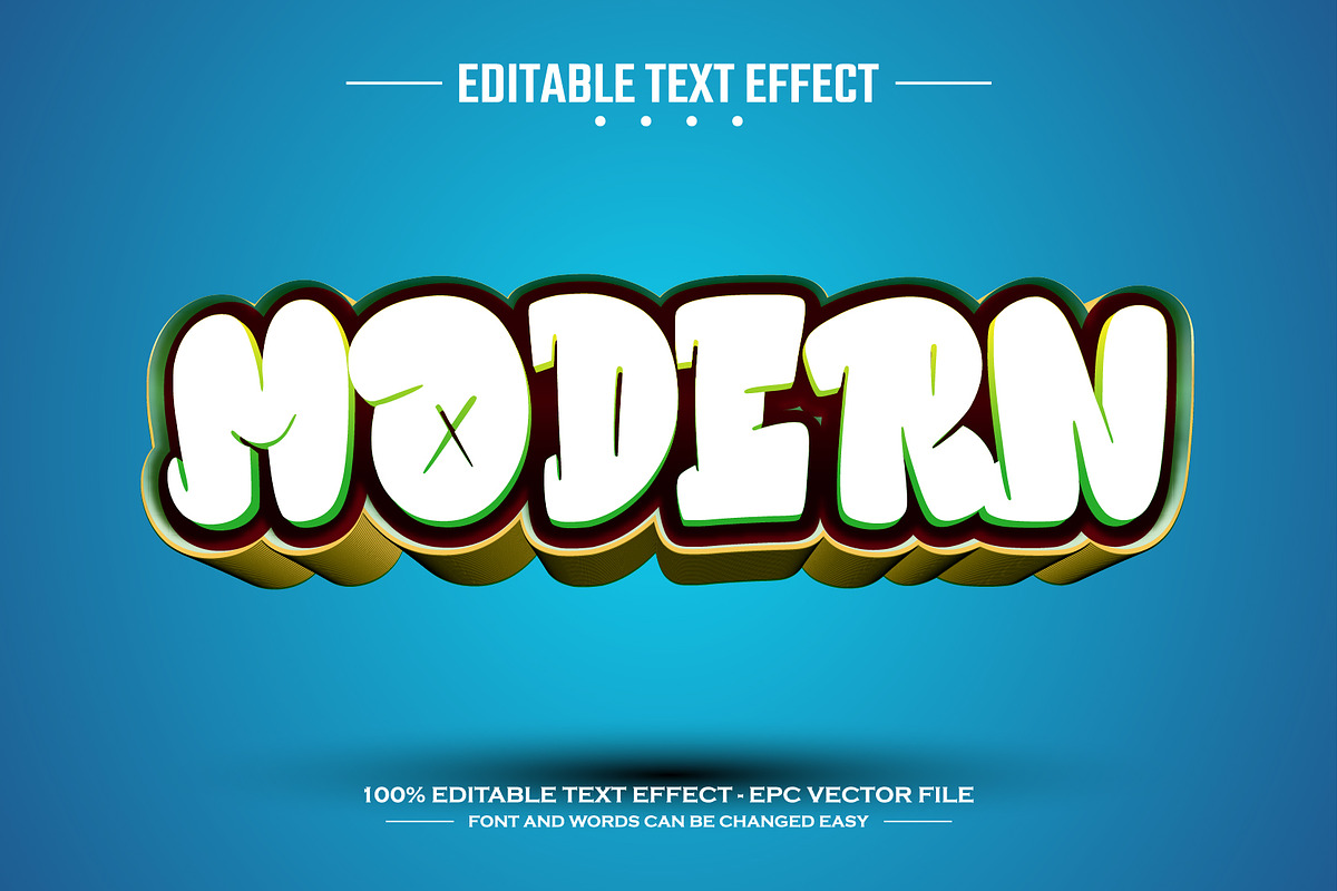 Modern 3D editable text effect, a Layer Style Add-On by nicemorning