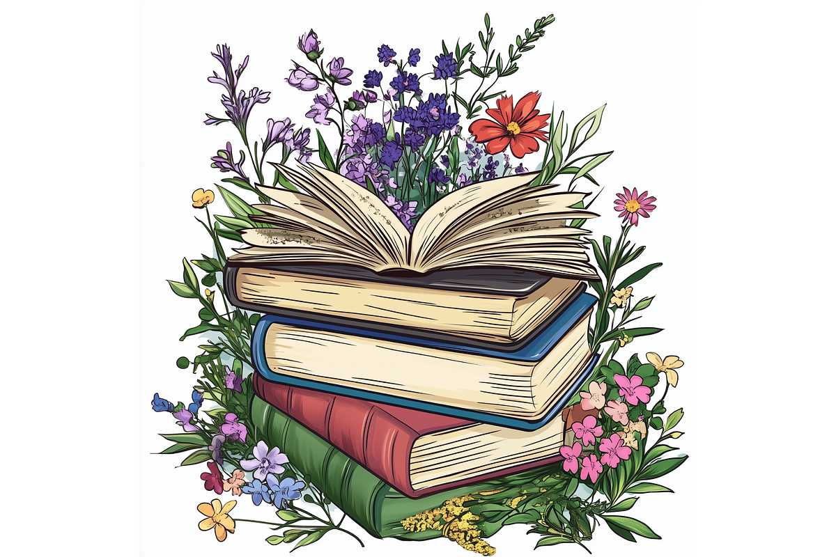 Prompt Spring Reading Clipart, a Decorative Illustration by Creative design (Photo 7 of 7)