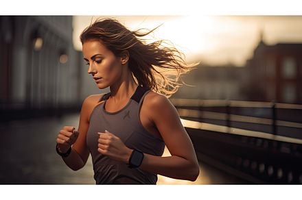 Female runner checking smart watch, a Sports & Recreation Photo by Neirfy