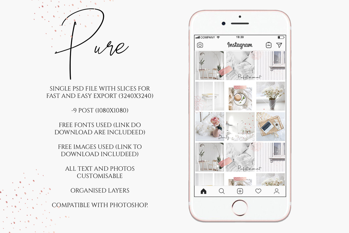 Instagram Post Template Pure Clear, a Templates & Theme by Bumblebee (Photo 2 of 5)