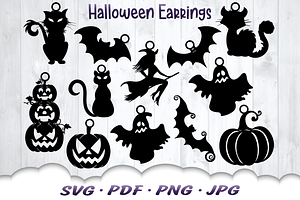 Halloween Earrings SVG Bundle