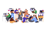 Coders, software engineers at work, a Technology Illustration by PaperTrident (Thumbnail 2 of 2)