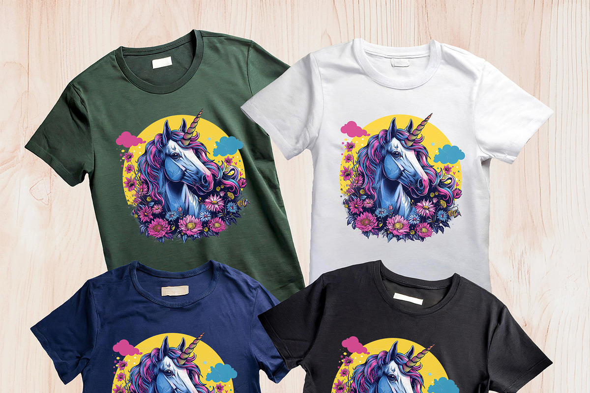Vibrant unicorn with a spiral horn, an Animal Illustration by yod67 (Photo 7 of 9)