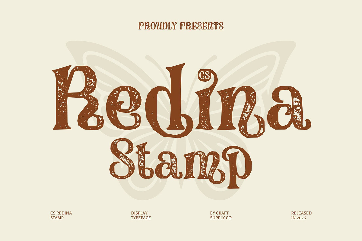 CS Redina Stamp, a Serif Font by Craft Supply Co. (Photo 1 of 8)