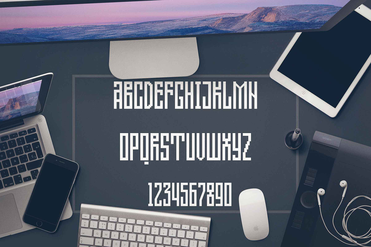 Direct step 0.1 Geometric Font preview 2