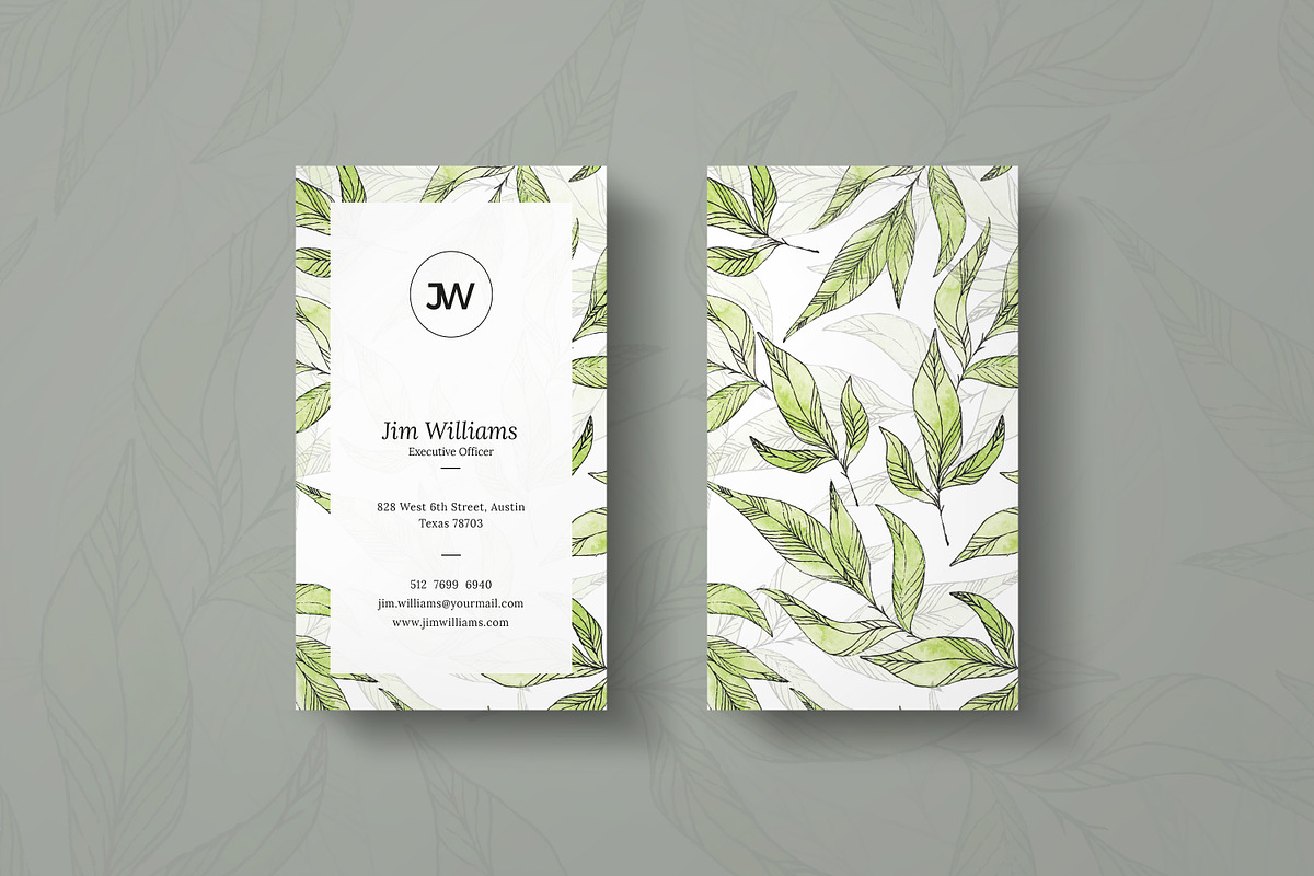 Botanical Business Card, a Business Card Template by ThemeDevisers (Photo 2 of 4)