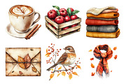 Cozy Fall Autumn Watercolor Clipart, an Illustration by Daily.Designs (Thumbnail 2 of 5)