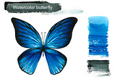 Blue watercolor butterflies, an Illustration by Art Watercolor (Thumbnail 3 of 4)