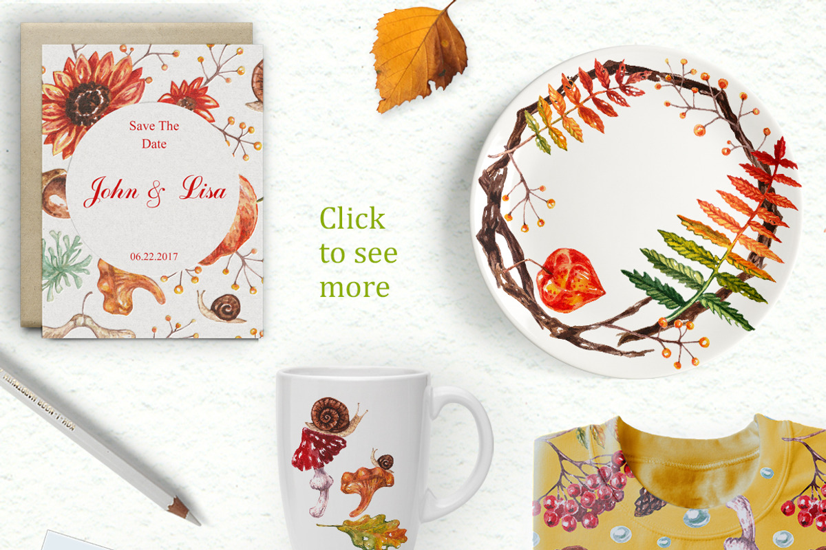 Watercolor Collection Fall Forest, an Illustration by AnnieDove (Photo 7 of 8)