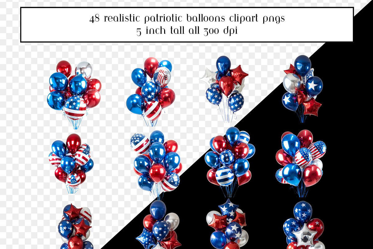 Realistic Patriotic Balloons, an Object Graphic by AllTheKewtClipart (Photo 9 of 10)