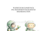 50 Kawaii Astronaut Clipart, a Decorative Illustration by Pati Charm Studio (Thumbnail 5 of 9)