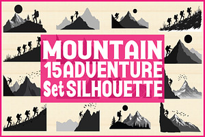 Mountain Adventure Silhouette Bundle, an Object Graphic by Gfx_Store