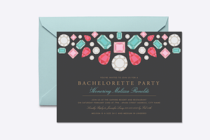 Gems Bachelorette Party Invite