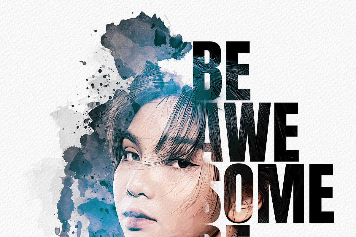 Typography portrait effect template, an Action Add-On by Photoshop Action (Photo 9 of 16)