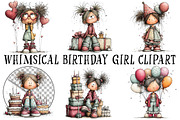 Whimsical Birthday Girl Clipart, an Illustration by OK Design (Thumbnail 2 of 6)