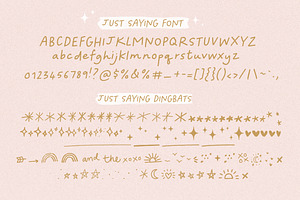 Just Saying Handwritten Font