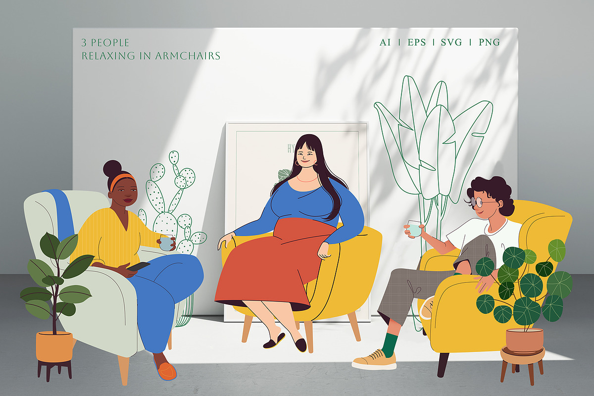Home Plants | House Plants in Pots, a Decorative Illustration by Berentine.art (Photo 6 of 16)