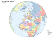 Globe Political Map - Bundle, an Education Illustration by Cartorical (Thumbnail 5 of 8)