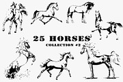Hand drawn horse collection 2 vector, an Animal Illustration by AnastasiyaOleynik (Thumbnail 1 of 3)