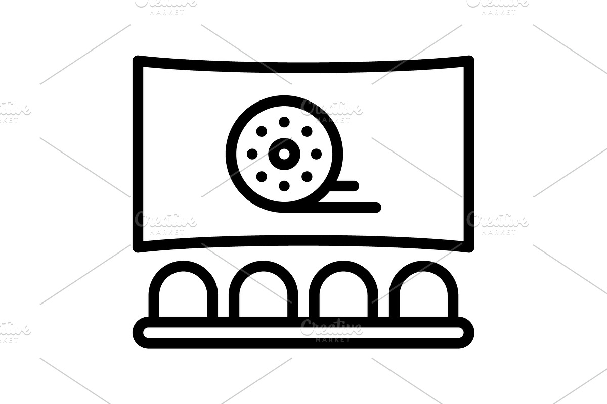 Film movie black icon, an Outline Icon by Creative priyanka