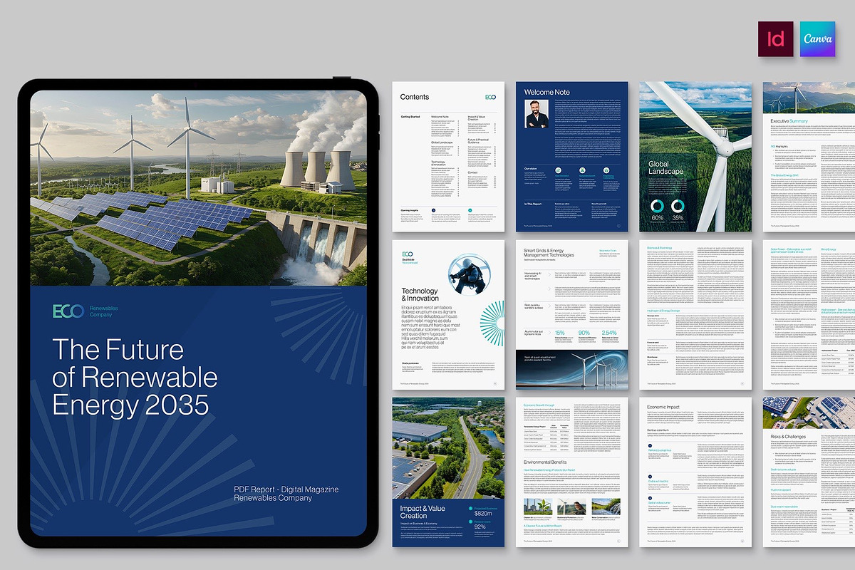Digital Brochure & Ebook Template, a Brochure Template by BrandPacks (Photo 1 of 6)