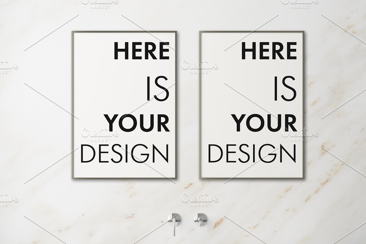 Mockup posters in the bathroom part1, a Print Template by FilL239 (Photo 5 of 11)