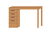 Desks, tables set. Wooden furniture, an Object Illustration by Good Studio (Thumbnail 9 of 9)
