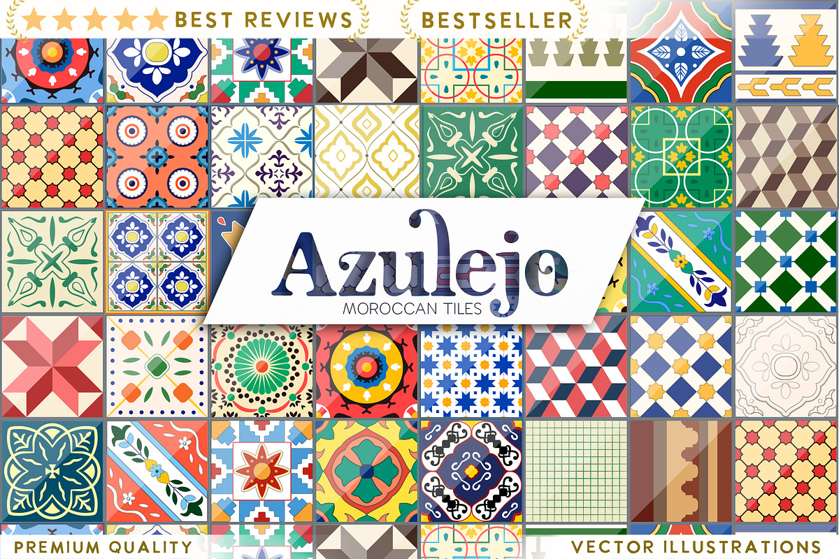 Azulejo Pattern VECTOR. Moroccan, a Pattern Graphic by Natalka Dmitrova art (Photo 1 of 29)