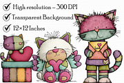 Whimsical Valentine’s Day Cat Clipar, an Illustration by Libby Wishes (Thumbnail 3 of 7)