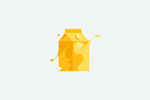 Juice milk carton box vector logo, a Templates & Theme by Himalia1