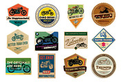 retro motorcycle badges, a Graphic by Liviu (Thumbnail 1 of 5)