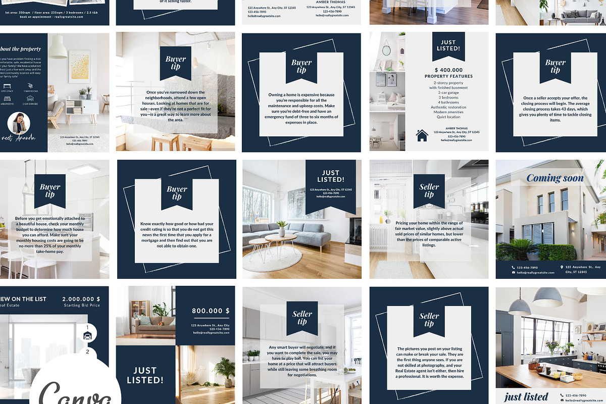 20 Real estate flyer instagram-Canva, a Social Media Template by SilverMintDesign (Photo 2 of 4)