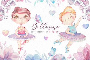 Cute Ballerina Collection Clip Art