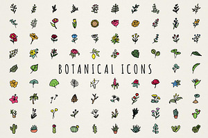 Botanical Icons Clipart Set